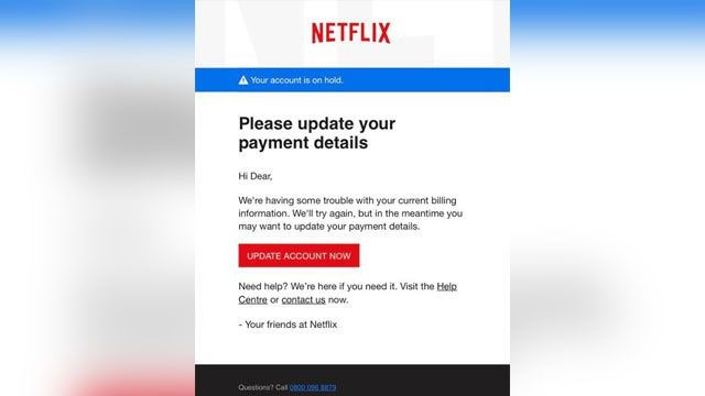 Bogus Netflix Phishing Attempt