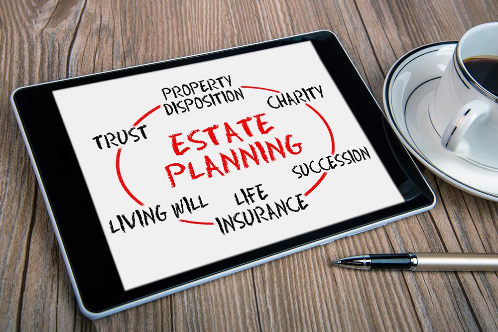 Estate Planning Image - Tablet with financial planning screen