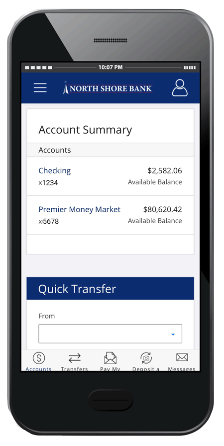 Example of how to perform a mobile deposit