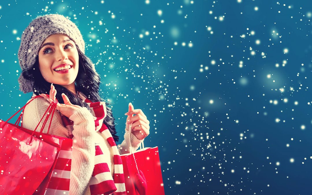 Image of woman shopping during the holiday season