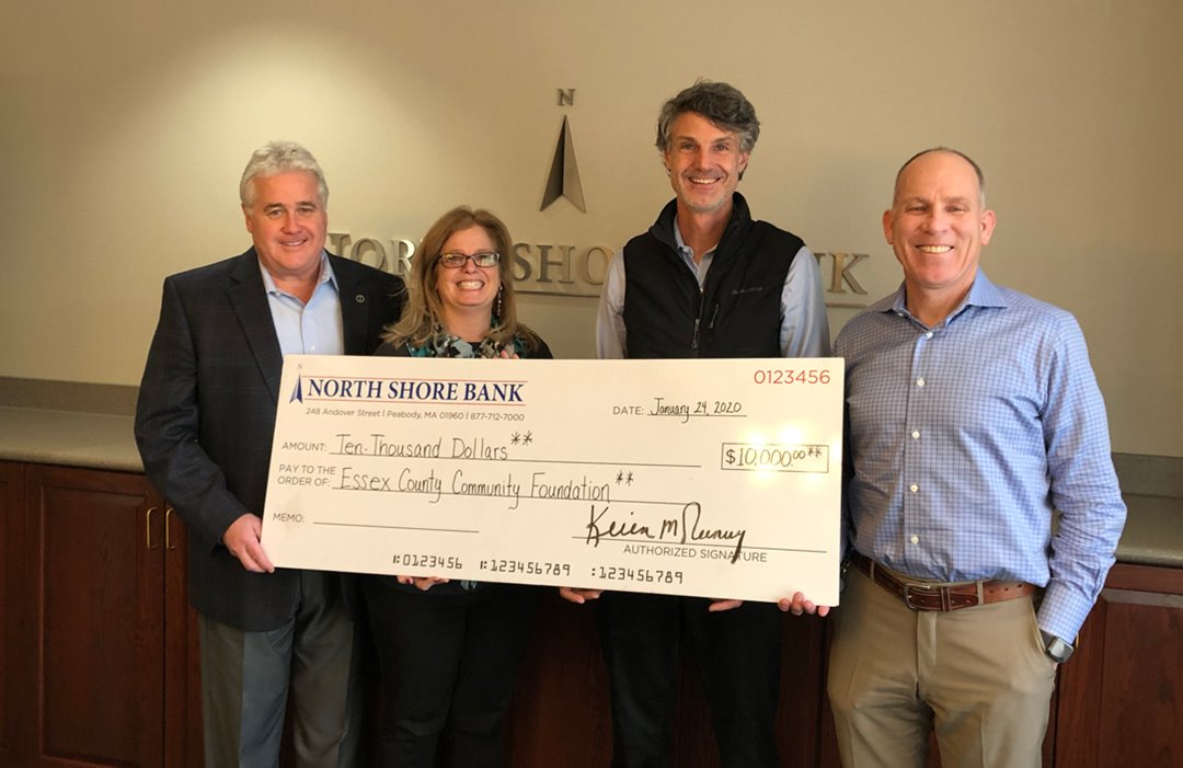 Image of North Shore Bank Check presentation to Essex County Community Foundation