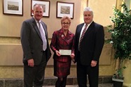 Image of North Shore Bank presenting the Salem State University Foundation with a check toward the annual North Shore Bank Scholarship